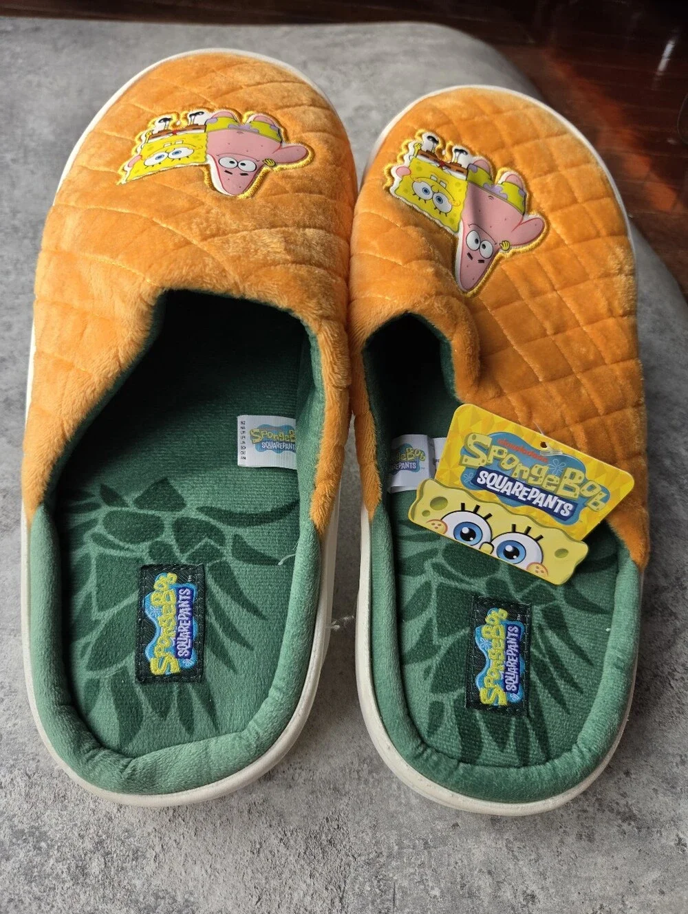 SpongeBob Mens Bounce Clogs' Quilted Slippers Size L 11-12